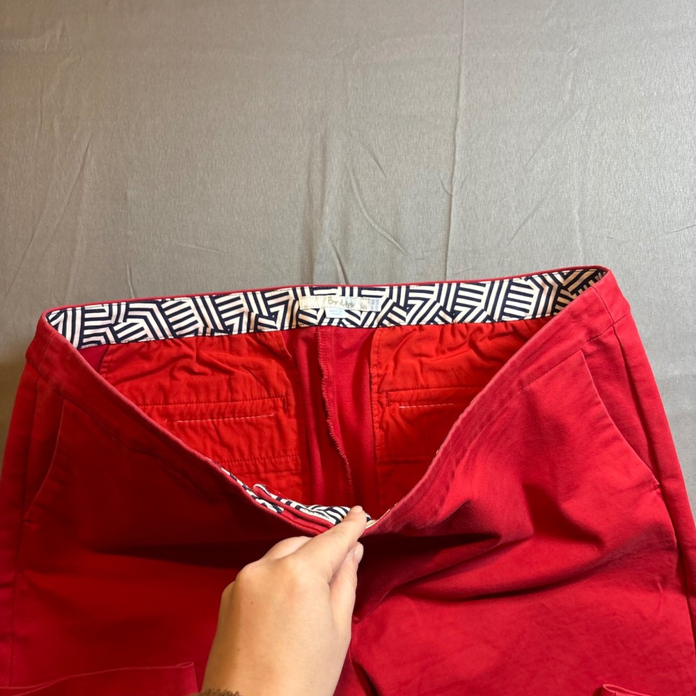 Boden Red Cropped Pants Women's Size 18R Straight Leg Casual Office - Picture 8 of 9